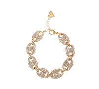 GUESS Bracciale a maglie in pietra trasparente con pavé dorato