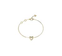 GUESS Bracciale con ciondolo a forma di cuore in oro giallo con cristalli