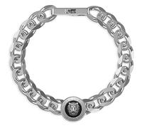 Guess Bracciale da Uomo Collezione Lion King. Bracciale in Acciaio con Simbolo Leone di 14 mm di Colore Acciaio e Nero. Misura: l. La referenza è jumb01309jwstbkl