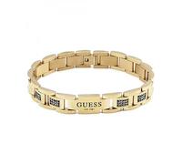 GUESS Bracciale uomo acciaio dorato FRONTIERS - 12 mm - JUMB01342JWYGBKT, Taglia unica, Argento, Nessuna pietra preziosa