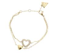 GUESS braccialetto Beloved Two Hearts Double Bracelet S Yellow Gold