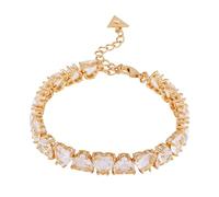 GUESS Braccialetto con ciondolo a forma di cuore in vetro trasparente dorato