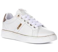 Guess Britz Side Logo Lace Up Donna Trainer In Bianco EU 36-42