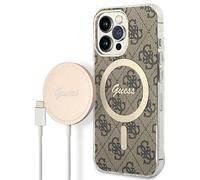 Guess Bundle GUBPP13LH4EACSW - Custodia e caricatore per iPhone 13 Pro, colore: Marrone