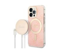 Guess Bundle GUBPP13LH4EACSP - Custodia e caricatore per iPhone 13 Pro, colore: Rosa