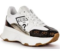 GUESS CalebB5 Plateau Scarpe da Corsa Bianco Marrone Donna UK 3 - 8