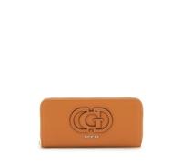 GUESS Calebra Large Around Wallet, Portafoglio Grande con Zip, Pochette Donna, Cognac, Taglia Unica