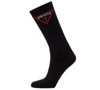 Guess Calzini da uomo con logo triangolare, confezione da 1, Nero , Taglia unica