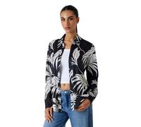 GUESS Camicia a maniche lunghe con scollo aperto tropicale da donna, Forest Tropical Blk, 38