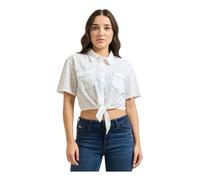 Guess - Camicia con Ricamo Eyelet e Nodo Frontale - -Blouses & Shirts -Donna -Bianco -XS