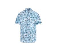 GUESS Camicia da uomo Eco a maniche corte in rayon acquerello, Acquerello Burst Petrolio, L
