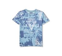 GUESS Camicia Eco a Maniche Corte Bambino, Stampa Palme Paradiso Blu, 5 anni