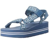 GUESS Avin, Sandali con Zeppa Donna, Blu Denim Bianco, 38.5 EU
