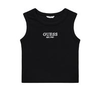 GUESS Canotta midi da ragazza in maglia a coste senza maniche Eco, Nero corvino, 10 Anni