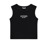 Guess Canotta Midi da Ragazza in Maglia a Coste Senza Maniche Eco, Nero Corvino, 14 Anni