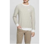 GUESS Carl Ls Cn Geometric Salt And Khaki Storm Taglia: S | Maglioni Outlet | Uomo | Marrone