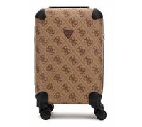 Guess Trolley da cabina Berta 18 pollici 8 ruote Latte Logo/Marrone