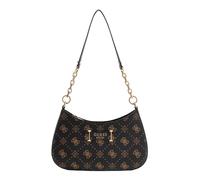 GUESS Carrie Logo Top Zip Shoulder Bag Espresso Logo