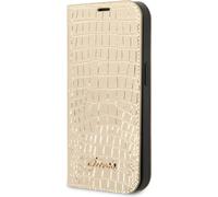 Guess Cassa del libro d'oro Custodia per telefono compatibile con Apple iPhone 14 Pro - Pelle PU & Protezione.