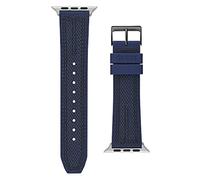 GUESS Cinturino per smartwatch da uomo compatibile con Apple Watch (42 mm-44 mm), Blu navy/Cuciture, Moderno