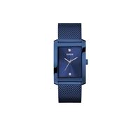 Guess Clyde GW0898G2 - Orologio da polso da uomo con zirconi, cinturino in acciaio inox blu, quadrante blu, 3 bar, dimensioni della cassa: 34 mm
