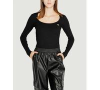 Guess Colette Ls Rib Top T-Shirt M/L Costina Nera Donna V4BP07K8RT2 JBLK