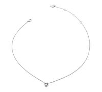 Guess Collana Beloved 16-18" Crystal Heart Necklace rodio Argento