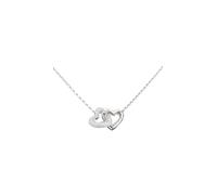 GUESS collana Beloved 16-18" Heart Links Necklace Rhodium argentato
