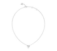 GUESS collana By Your Side 16-18" Heart Necklace Rhodium argentato