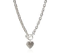 GUESS Collana con ciondolo con logo a leva da donna, in argento, taglia unica, cristallo, taglia unica, vetro, vetro