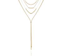 GUESS Collana dorata a strati di pietra di cristallo 4 pezzi