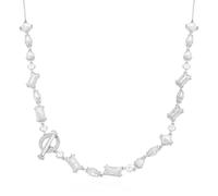 GUESS Collana Y Lariat con pietra di cristallo argentata