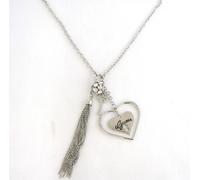 Guess Color Argento Floating Doppio Cuore + Nappa +Chiave +Cristallo Sfera Lungo