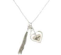 GUESS Color Argento Floating Doppio Cuore Nappa Chiave Cristallo Sfera Lungo