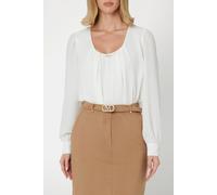 GUESS Cora Ls Chain Blouse Pale Pearl Taglia: 44 | Magliette intime Outlet | Donna | Bianco