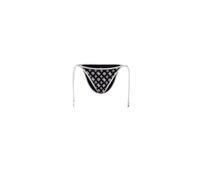 GUESS Costume Slip Bikini con Lacci 4g Logo Peony E5GO21KCRL PJ1B Nero/Bianco M