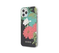 Guess - Cover con motivo floreale, per iPhone 12/12 Pro, colore: Nero
