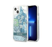 GUESS Cover Custodia per Apple iPhone 13 Mini, Blu/Verde/Bianco/Trasparente