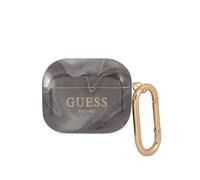 Guess, Cover per Earbuds 3 New Marble anti-urto, Nero / Oro