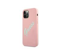 Guess, Cover per iPhone 12 Pro Max collezione Silicone Vintage in TPU, Rosa