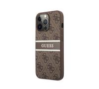 Guess, Cover per iPhone 13 Pro PU 4G Stripe, Marrone