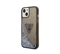 Guess, Cover per iPhone 14 Glitter Palm, Nero
