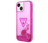 Guess, Cover per iPhone 14 Plus Glitter Palm, Rosa