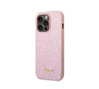 Guess, Cover per iPhone 14 Pro TPU Glitter Script, Rosa