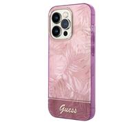 Guess, Cover per iPhone 14 Pro TPU Jungle, Rosa
