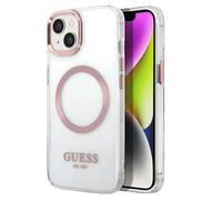 Guess, Cover per iPhone 14 TPU Gold Outline, Trasparente