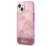 Guess, Cover per iPhone 14 TPU Jungle, Rosa