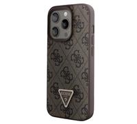 Guess, Cover per iPhone 15 Pro Triangle Diamond 4G, Marrone
