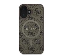 Guess, Cover protettiva per iPhone 16 Printed 4G, Marrone