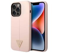 Guess, Cover Silicone per iPhone 14 Pro Max Logo Triangolo Antiurto Anti Graffio
